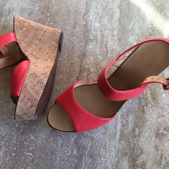 J. Crew Shoes - SZ 7 J. Crew Tangerine Colored Cork Wedges